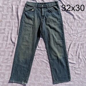 Calvin Klein Jeans Straight Leg Mens 32x30 Y2K Distressed Denim